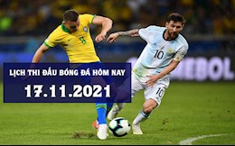 Lịch thi đấu bóng đá hôm nay 17/11: Argentina vs Brazil; Canada vs Mexico