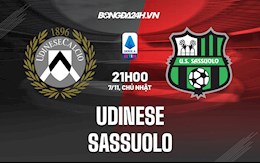 Nhận định, dự đoán Udinese vs Sassuolo 21h00 ngày 7/11 (VĐQG Italia 2021/22)