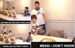 VIDEO: Hài hước: Messi không biết vì sao có Quả bóng vàng thứ 7