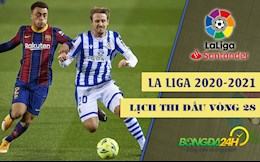 Lịch thi đấu, lịch phát sóng vòng 28 La Liga 2020/21: Sociedad vs Barca