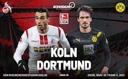 Nhận định bóng đá Cologne vs Dortmund 21h30 ngày 20/3 (Bundesliga 2020/21)