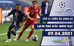 Lịch thi đấu Cúp C1/Champions League 2020/21 hôm nay 7/4