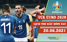 Lịch thi đấu Euro 2020 hôm nay 20/6: Ai theo chân người Ý?!