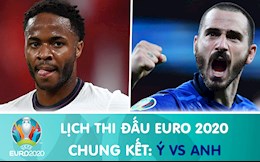 Lịch thi đấu Euro 2020 đêm nay 12/7: Chung kết Italia vs Anh