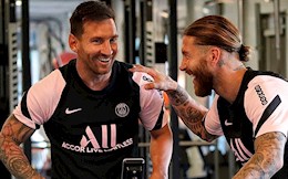 Sergio Ramos cười "tít mắt" khi gặp lại Messi ở PSG