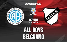 Nhận định All Boys vs Belgrano 7h10 ngày 29/9 (Hạng 2 Argentina 2021/22)