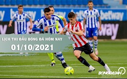 Lịch thi đấu bóng đá hôm nay 1/10/2021: Athletic Bilbao vs Alaves