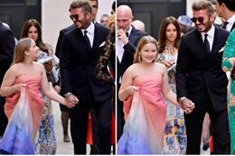 David Beckham cười tít mắt với công chúa Harper