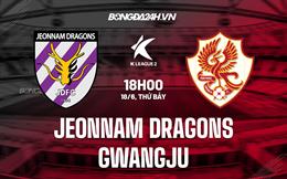 Nhận định Jeonnam Dragons vs Gwangju 18h00 ngày 18/6 (Hạng 2 Hàn Quốc 2022)