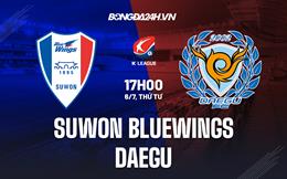 Nhận định Suwon Bluewings vs Daegu 17h00 ngày 6/7 (VĐQG Hàn Quốc 2022)