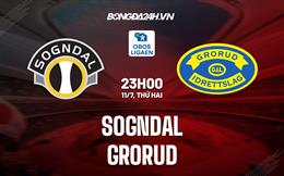 Nhận định,  Sogndal vs Grorud 23h00 ngày 11/7 (Hạng 2 Na Uy 2022)