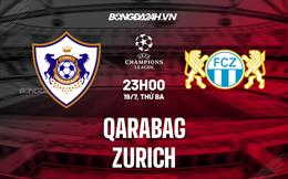 Nhận định, dự đoán Qarabag vs Zurich 23h00 ngày 19/7 (Champions League 2022/23)