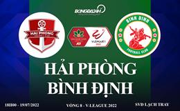 Link xem trực tiếp Hải Phòng vs Bình Định bóng đá V-League 2022 ở đâu ?