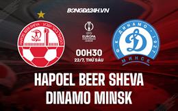 Nhận định Hapoel Beer Sheva vs Dinamo Minsk 0h30 ngày 22/7 (Europa Conference League 2022/23)