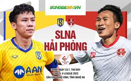 Trực tiếp bóng đá SLNA vs Hải Phòng 18h00 ngày 23/7 (V-League 2022)