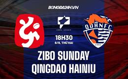 Nhận định Zibo Sunday vs Qingdao Hainiu 18h30 ngày 8/8 (Hạng 2 Trung Quốc 2022)