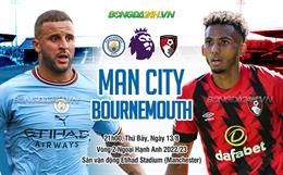 Đánh bại Bournemouth với tỷ số cách biệt, Man City vươn lên dẫn đầu Ngoại hạng Anh 2022/23