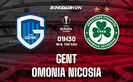 Nhận định, dự đoán Gent vs Omonia Nicosia 1h30 ngày 19/8 (Europa League 2022/23)