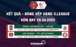 Kết quả - Bảng xếp hạng V.League 2022 hôm nay 26/8 cập nhật nhanh nhất