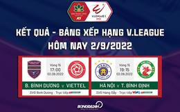 Kết quả - Bảng xếp hạng V.League 2022 hôm nay 2/9 cập nhật nhanh nhất