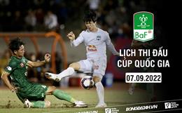 Lịch thi đấu Cúp Quốc gia hôm nay 7/9: Thanh Hóa vs Vũng Tàu; HAGL vs Sài Gòn