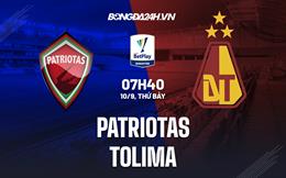 Nhận định, dự đoán Patriotas vs Tolima 7h40 ngày 10/9 (VĐQG Colombia 2022)