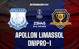 Nhận định Apollon Limassol vs Dnipro-1 23h45 ngày 15/9 (Europa Conference League 2022/23)