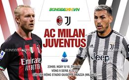 Nhận định bóng đá AC Milan vs Juventus 23h00 ngày 8/10 (Serie A 2022/23)