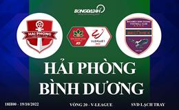 Link xem trực tiếp Hải Phòng vs Bình Dương 18h00 ngày 19/10/2022 ở đâu?