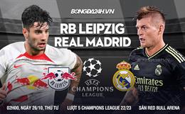 Nhận định Leipzig vs Real Madrid (02h00 ngày 26/10): Thử nghiệm