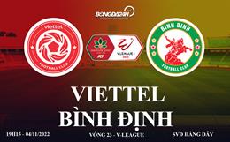 Trực tiếp VTV5 Viettel vs Bình Định link xem V-League 2022 hôm nay