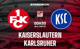 Nhận định dự đoán Kaiserslautern vs Karlsruher 0h30 ngày 9/11 (Hạng 2 Đức 2022/23)