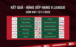 Kết quả - Bảng xếp hạng V.League 2022 hôm nay 13/11 mới cập nhật