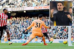 Mikel Arteta phản ứng thế nào về thất bại của Man City trước Brentford?