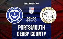 Nhận định Portsmouth vs Derby County 3h00 ngày 19/11 (Hạng 2 Anh 2022/23)