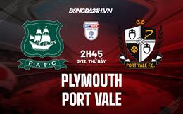 Nhận định Plymouth vs Port Vale 02h45 ngày 3/12 (Hạng 3 Anh 2022/23)