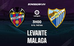 Nhận định Levante vs Malaga 3h00 ngày 5/12 (Hạng 2 Tây Ban Nha 2022/23)