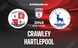 Nhận định -  Crawley vs Hartlepool 2h45 ngày 10/12 (Hạng 4 Anh 2022/23)