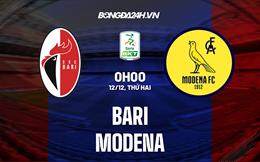 Nhận định -  Bari vs Modena 0h00 ngày 12/12 (Hạng 2 Italia 2022/23)