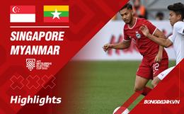 Highlights Singapore - Myanmar | Sư tử thắng mệt nhọc | Bảng B AFF Cup 2022