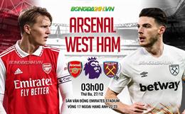 Nhận định Arsenal vs West Ham (03h00 ngày 27/12): Náo loạn Emirates