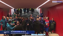 VIDEO: Cầu thủ Atletico và Man City ẩu đả trong đường hầm sau trận