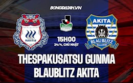 Nhận định Thespakusatsu Gunma vs Blaublitz Akita 15h00 ngày 24/4 (Hạng 2 Nhật Bản 2022)