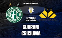 Nhận định,  Guarani vs Criciuma 7h00 ngày 28/4 (Hạng 2 Brazil 2022)