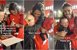 VIDEO: Fan nữ khóc nức nở níu giữ Cavani ở lại Man Utd