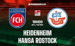 Nhận định Heidenheim vs Hansa Rostock 19h30 ngày 28/1 (Hạng 2 Đức 2022/23)