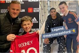 Con trai Wayne Rooney rạng rỡ khi gặp Marcus Rashford