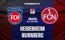 Nhận định Heidenheim vs Nurnberg 19h30 ngày 19/2 (Hạng 2 Đức 2022/23)