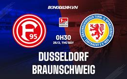 Nhận định bóng đá Dusseldorf vs Braunschweig 0h30 ngày 25/2 (Hạng 2 Đức 2022/23)
