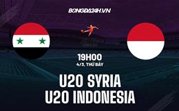 Nhận định U20 Syria vs U20 Indonesia 19h00 ngày 4/3 (VCK U20 châu Á 2023)